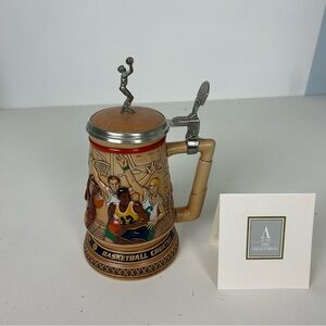 NIB - 1993 – Avon “A Century of Basketball” Ceramic Stein Handcrafted in Brazil